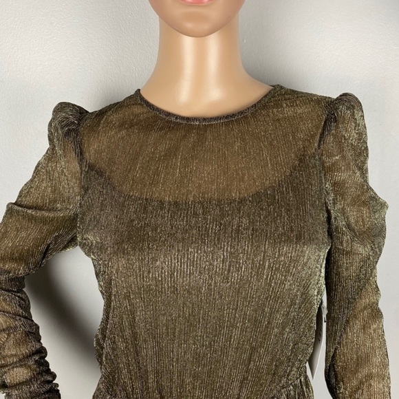 NEW BAILEY/44 GOLD METALLIC CUTOUT MINI DRESS - Picture 3 of 7